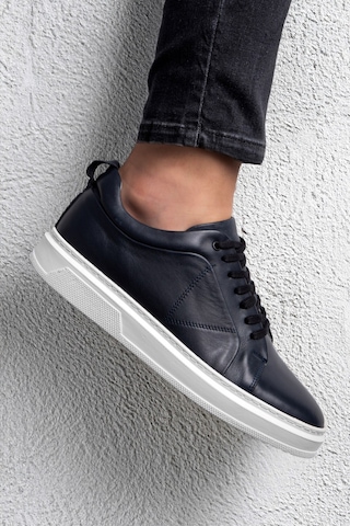 Ducavelli Correndo Erkek Hakiki Deri Sneaker, Bağcıklı Sneaker, Hakiki Deri Sneaker, Erkek Sneaker Lacivert