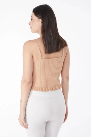 Kazax Yazlık Triko Crop Vizon