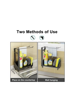 Paslanmaz Çelik Mutfak Düzenleyici - Süngerlik, Havlu Askılı Lavabo Depolama, Çıkarılabilir Mutfak Aksesuarları Diğer