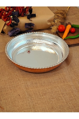 Modabakır Bakır Paşa Sahani 35 Cm, Bakır Derin Tabak Model:852741 Bakır