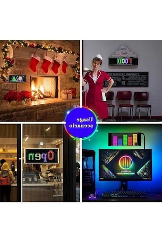Opulentliving Esnek Bluetooth Led Araç Reklam Ekranı - Ip65 Su Geçirmez, Rgb, Özel Tasarım, 16x32/64/96 Diğer