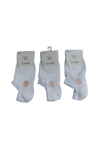 3'lü Kaliteli Modal Patik Kadın Çorap-beyaz Beyaz