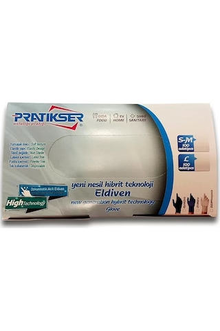 Pratikser Tek Kullanımlık Eldiven - 100Ad/Kutu - Small/Medium - Siyah - Koli