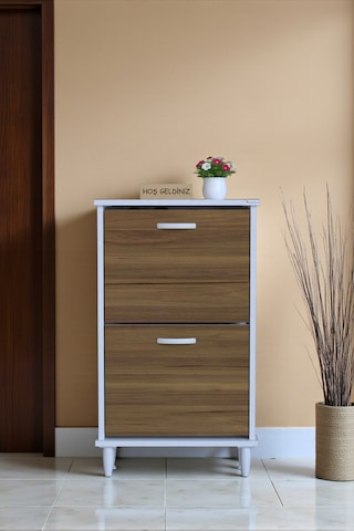 Eliusta Kalvo 52 Cm Genişlikte Ceviz Renk Ayakkabılık 52x86x26 Cm Ayaklı Ayakkabılık Ceviz