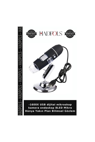 -1600x Usb Dijital Mikroskop Kamera Endoskop 8led Mikro Dünya Yakın Plan Bilimsel Gözlem