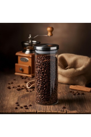 1000ml Vakumlu Metal Kapaklı Borosilikat Cam Kavanoz 8.5cm 20cm 1 Adet Çok Renkli