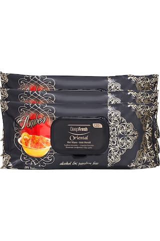 Deep Fresh Oriental Islak Mendil Amber 3'Lü Paket 360 Yaprak