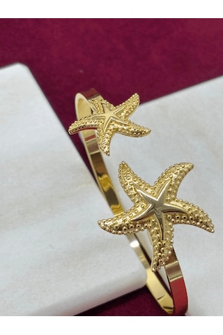 Çift Denizyıldızlı Vip Gold Ayarlanabilir Kelepçe Gold