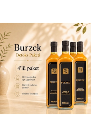 Burzek - Kurkumin Ve Bentonit Kili İçeren Takviye Edici Gıda 1000 Ml 4lü Paket