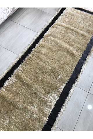 Saray Halı Simli Deri 100X300 Sarı Derili Simli Yolluk 3 Metre !