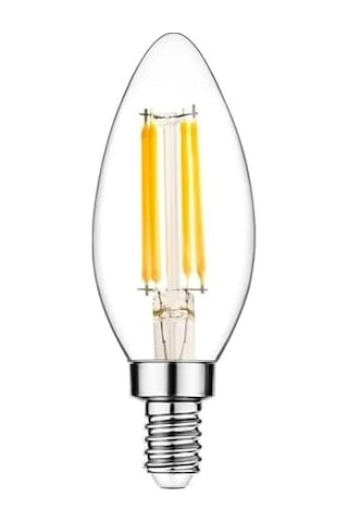 Amberled 10 Adet Buji Ampul 4w Şeffaf Filament Rustik Led Ampul E14 Duy, 3200k Günışığı Işık - Cata - Avize Ampulü