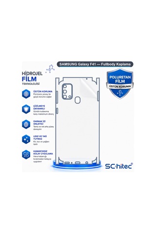 Samsung Galaxy F41 Uyumlu Fullbody Arka Kaplama Hidrojel Koruyucu Film 63080514