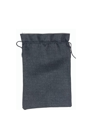 2 Adet Siyah Hasır Kese Çanta Torba Hediyelik Kese Keten 26x17,5 Cm