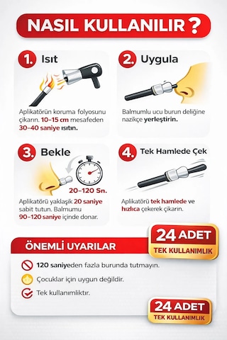 Redmax Professional Loli Wax Burun Ve Kulaklar İçin Tek Kullanımlık Ağda Çubuğu 24'lü Paket