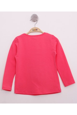 Toontoy Kids Toontoy Kız Çocuk Pullu Uğur Böceği Nakışlı T-shirt Fuşya