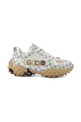 Guja 25y338-9 Taş Detaylı Fashion Kadın Sneakerspor Ayakkabı Beyaz