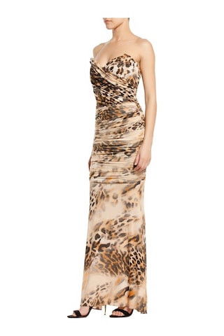 Mango Leopar Desenli Straples Gece Elbisesi Cok Renklı Çok Renkli