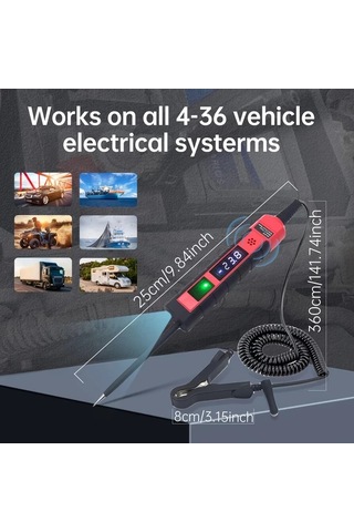Xuweiwei Ns 870 4 36v Dc Otomotiv Devre Test Cihazi Lcd Dijital Voltmetre Polarite Gostergeli Aydinlatmali 141 7 Yayli Tel Asiri Voltaj Bip