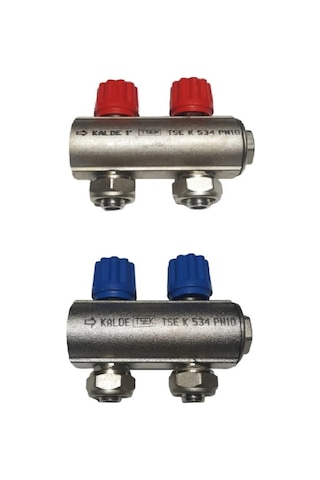 Kalde 1" Kendinden Vanalı Kollektör Set (Mavi-Kırmızı)