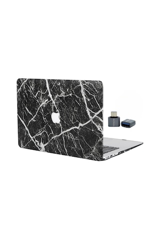 Apple Uyumlu MacBook Air M1 Sert Kapak Kılıf Darbe Emici İnce Premium Koruyucu Çizik Önleyici A2337 A2179 A1932 Siyah