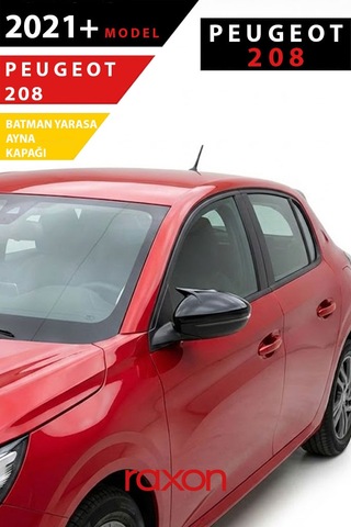 Peugeot 208 2021+ Batman & Yarasa Ayna Kapağı Parlak Piano Black Sport