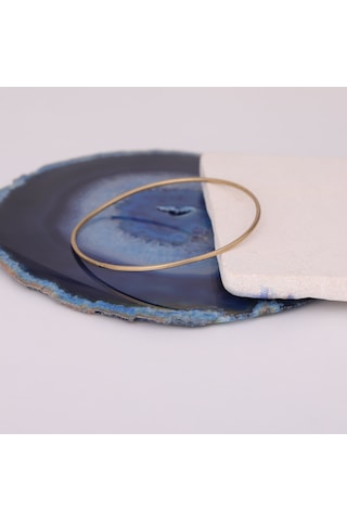 925 Ayar Altın Mikron Kaplama Ajda Ray Gümüş Bilezik - Bv00102 Gold