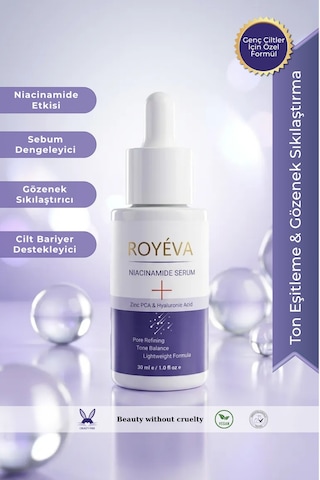 Royéva Gözenek Sıkılaştırıcı Leke Karşıtı ve Sebum Dengeleyici Niacinamide Serum 30 ML