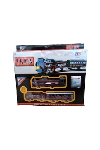 Pilli Işıklı 13 Parça Tren Seti Mega Set Raylı Kutulu Hareketli Çuf Çuf Tren