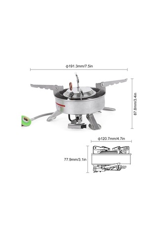 Lixada 12800w Kamp Gaz Sobası Brülör Taşınabilir Açık Gümüş