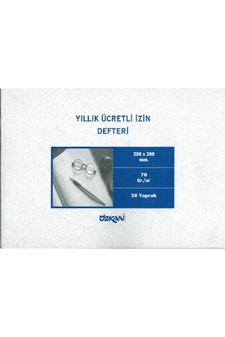 Yıllık Ücretli Izin Defteri 20 Yaprak Karton Kapak Özkan 1 Adet