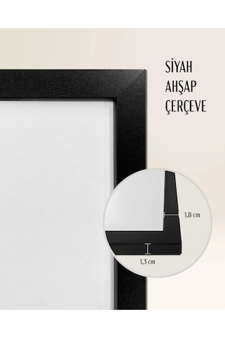 Tablo Ahşap Çerçeveli Tablo Çerçeveli Poster Soyut Mavi-sarı Çiçek Tablosu, Çiçek Temalı Tablo