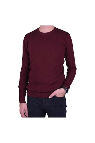 Erkek Bordo Bisiklet Yaka Kazak, Ot-Kzk-20004 Bordo