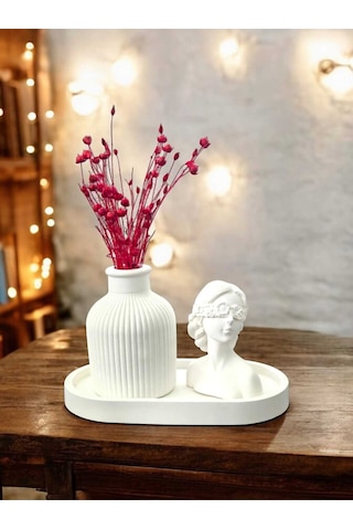 Bernami Mumluk Şamdanpinterest Kadın Figürlü Vazo Seti & Dekoratif Obje & Tabak & Roller Vazo Diğer