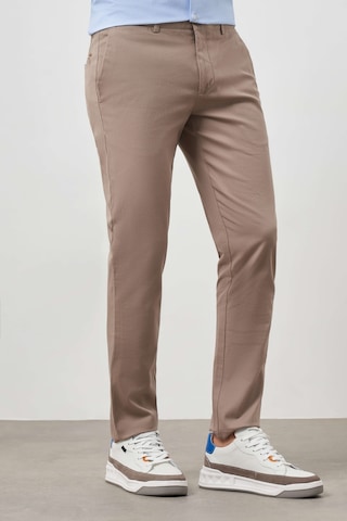 Morven Erkek Bej Yazlık Pamuk Yan Cep Slim Fit Chino Pantolon Bej