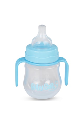 Baby Soft Geniş Ağız Kulplu Biberon 150 Ml - Mavi
