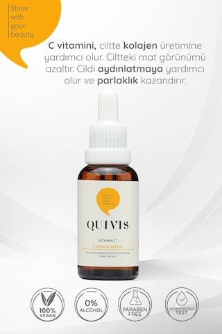 Quivis Cilt Tonu Eşitleyici Gözenek Sıkılaştırıcı Vitamin C Serum 30 ML