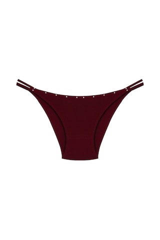 New Lilla 1025 Çift İp-Taş Detaylı Bikini Külot Paketi 1025-V2 - Bordo Beyaz Lacivert - Standart Çok Renkli