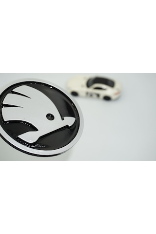 Dk Tuning Skoda Ön Kaput 9cm Yeni Nesil Gri Siyah Logo Amblem