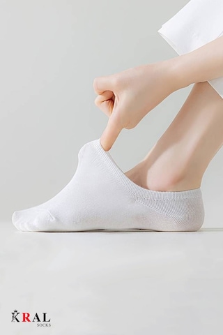 Kral Socks Pamuklu Terletmez Unisex Sneaker Çorap 6 Çift Beyaz