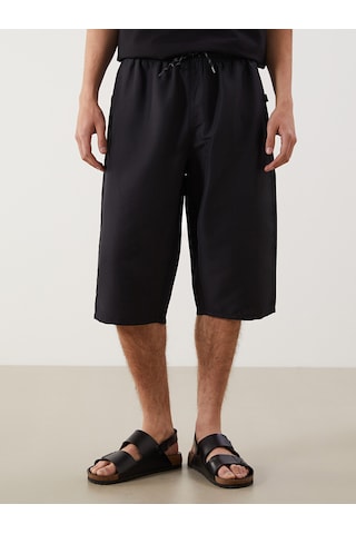 Lcw Swımwear Siyah Diz Altı Boy Erkek Deniz Şortu