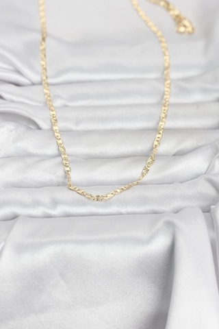 Cm 14k Gold Renk Lazer Zincirli Model 60 Cm Kadın Kolye - Lisinya Altın