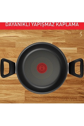 Tefal Titanium 3X Force 24 CM Kapaklı Kısa Tencere