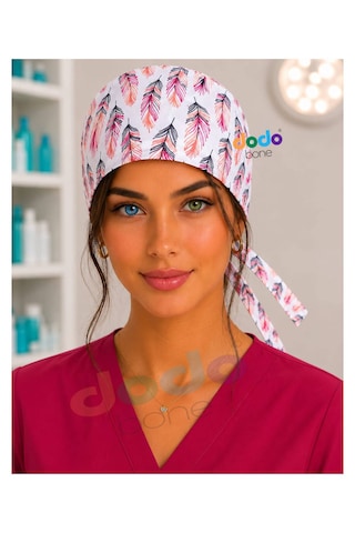 Pembe Tüy Desenli Cerrahi Bone , Medikal Bone , Doktor, Hemşire, Diş Hekimi Ve Veteriner Bonesi Kırmızı