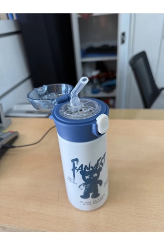 Paslanmaz Çelik Termos Su Şişesi 350ml Vakumlu Pipetli Turuncu İthal Ürün Turuncu