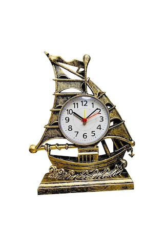 Suntek Masa Saati Dekorasyon Pille Çalışan Çalar Saat Bronz