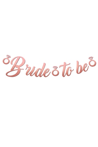 Rose Gold Renkli Bride To Be Kaligrafi Yazılı Yüzük Detaylı Bekarlığa Veda Partisi Konsept Banner Tüm Yaşlar