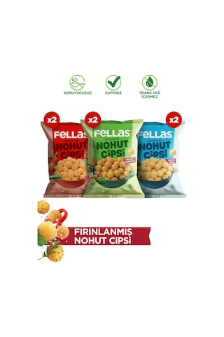 Nohut Cipsi 6'lı Mix - Mevsim Yeşillikleri 50 G X 2 + Paprika 50 G X 2 + Deniz Tuzlu 50 G X 2
