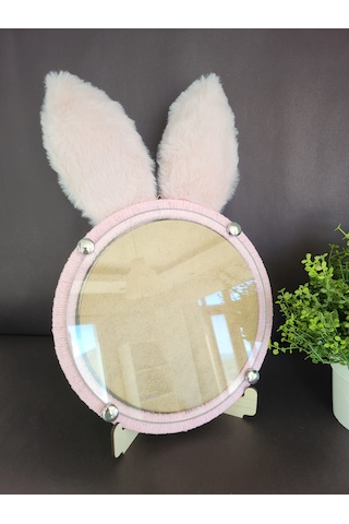 Pembe Tavşan Kulaklı Pembe Fotoğraf Çerçevesi