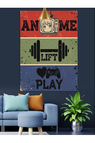 Spor Motivasyonel Poster Metin Dekoratif Kanvas - Mdf Ahşap Tablo