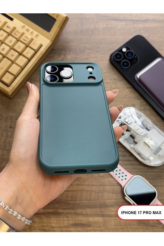 Apple iPhone 17 Pro Max Uyumlu Kamera Korumalı Darbeye Dayanıklı Renk Atmayan Keep Silikon Kılıf Haki